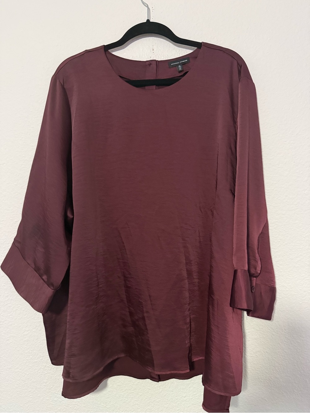 Universal Standard Maroon Satin-Feel Blouse